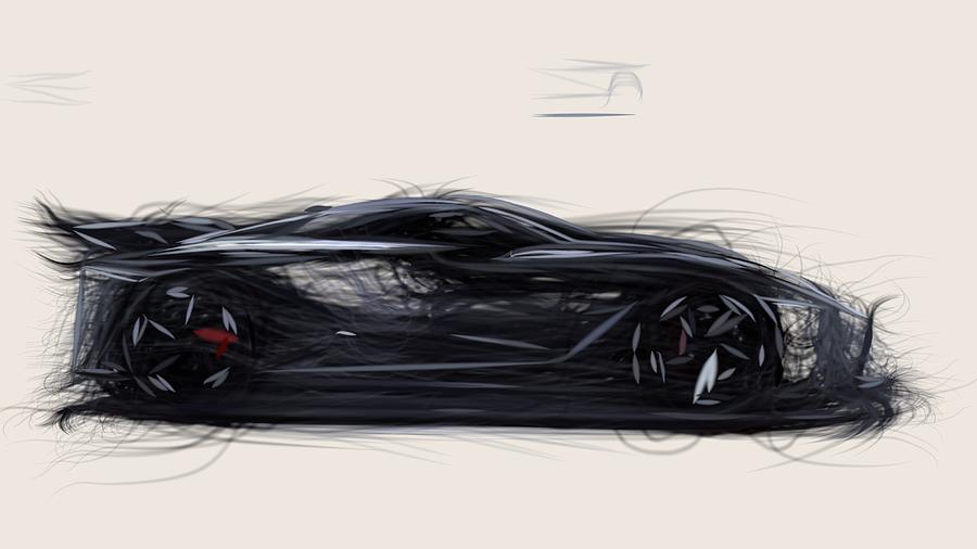 Nissan 2020 Vision Gran Turismo Drawing #2 Digital Art by CarsToon Concept