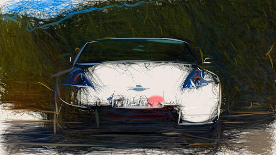 Nissan 370Z Drawing #2 Digital Art by CarsToon Concept