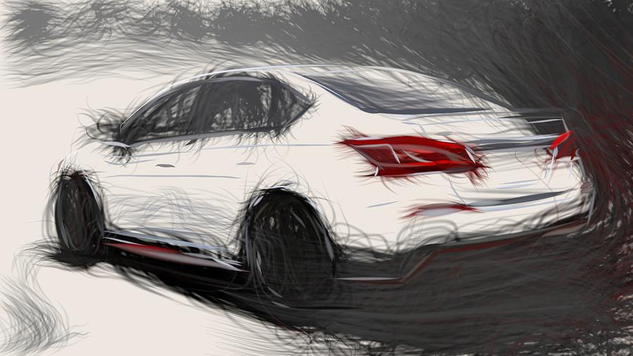 Nissan Sentra Draw Digital Art By Carstoon Concept Fine Art America