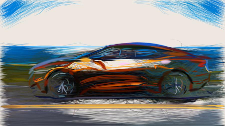 Nissan Sport Sedan Drawing #2 Digital Art by CarsToon Concept