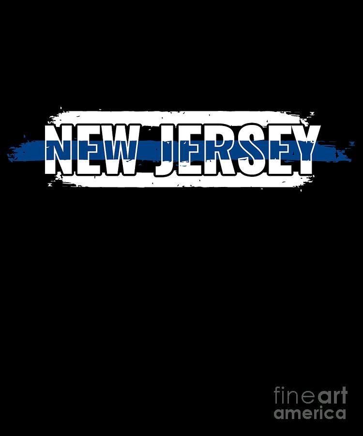 NJ New Jersey State Police Gift for Policeman Cop or State Trooper Thin Blue Line #2 Digital Art by Martin Hicks
