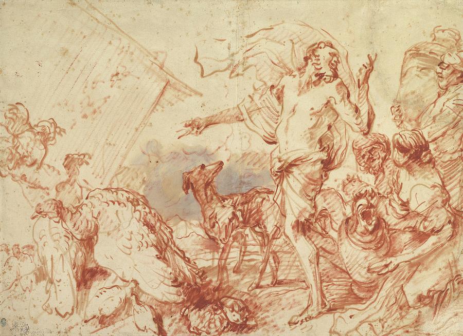 Noah Entering The Ark Drawing By Giovanni Benedetto Castiglione Pixels