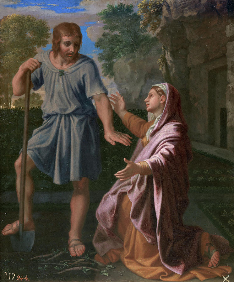 Baroque Painting - Noli me tangere by Nicolas Poussin