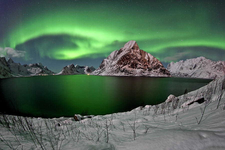 Northern Lights, Lofoten Islands, Norway #1 Digital Art by Bernd Rommelt