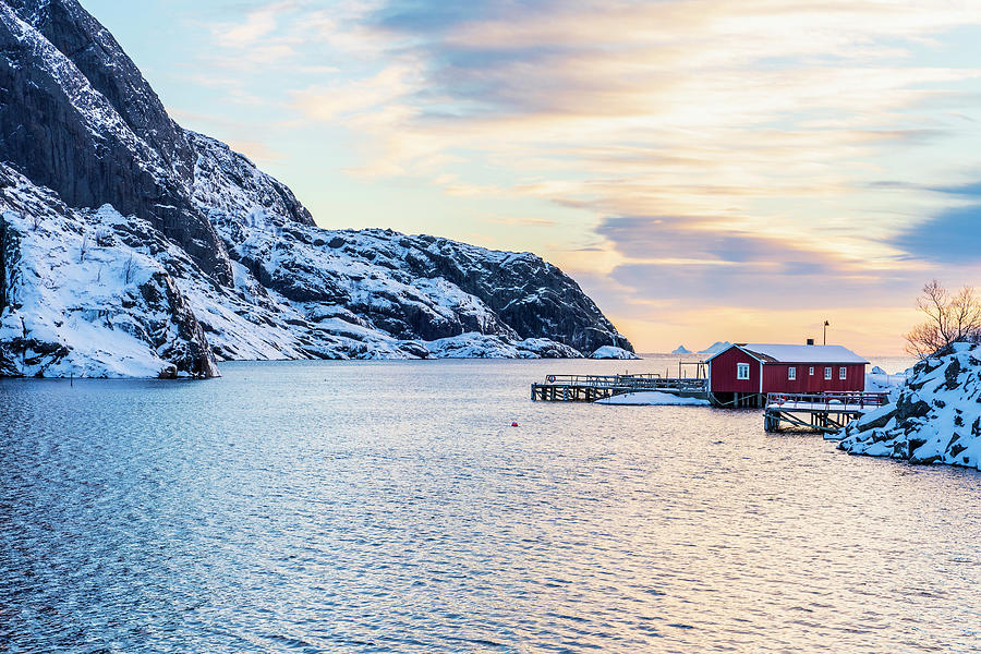 Norway, Nordland, Lofoten Islands, Flakstadoya, Nusfjord #1 Digital Art by Sebastian Wasek