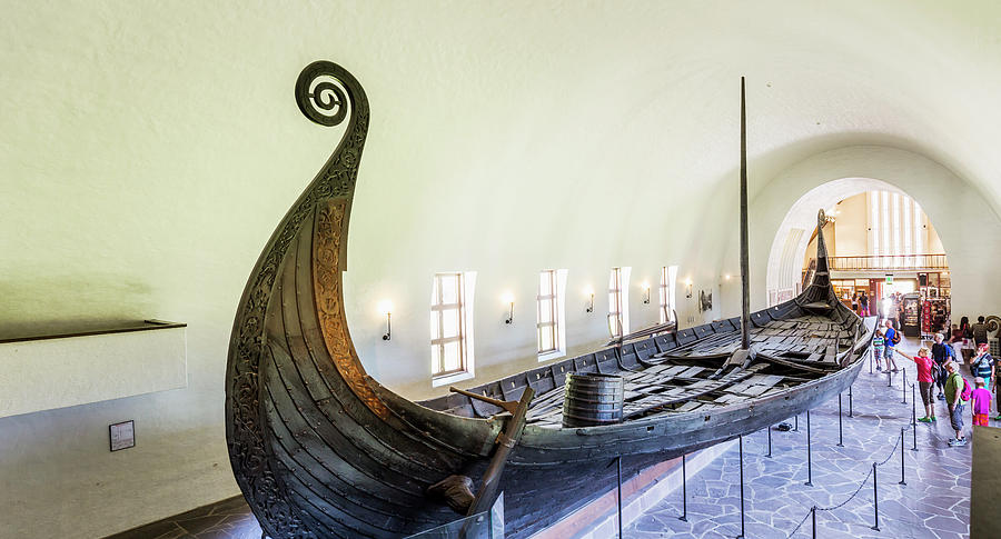Norway, Oslo County, Oslo, Scandinavia, Bygdoy Peninsula, Vikingskipshuset (viking Ship Museum), The Oseberg Viking Ship #1 Digital Art by Massimo Borchi