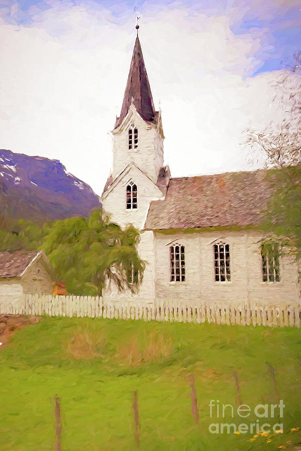 Norwegian Church #1 Mixed Media by Susan Lafleur