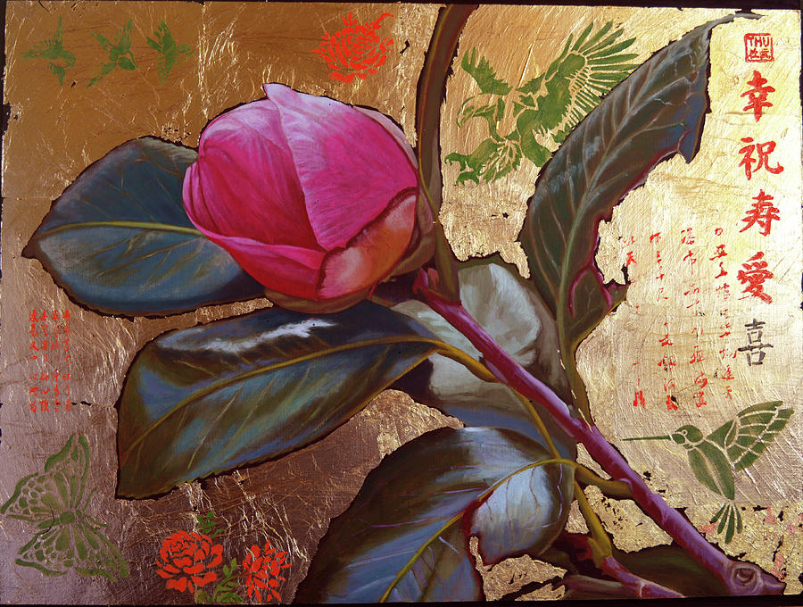 November Rose #2 Painting by Thu Nguyen
