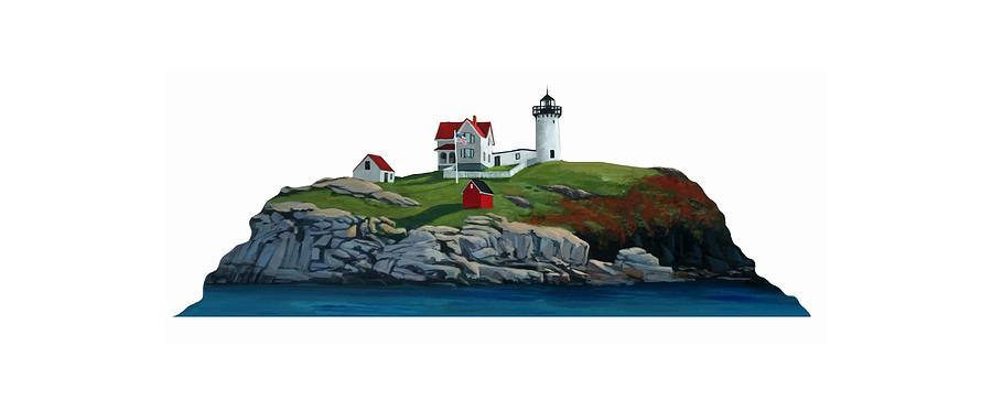 Nubble lighthouse #1 Digital Art by Liz Keefe - Pixels