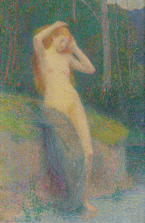 Impressionism Painting - Nude In A Landscape by Hippolyte Petitjean