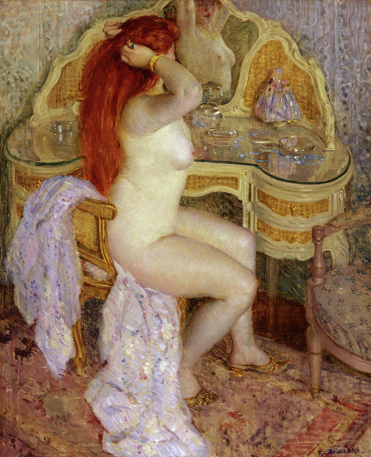Nude Seated At Her Dressing Table by Frederick Carl Frieseke