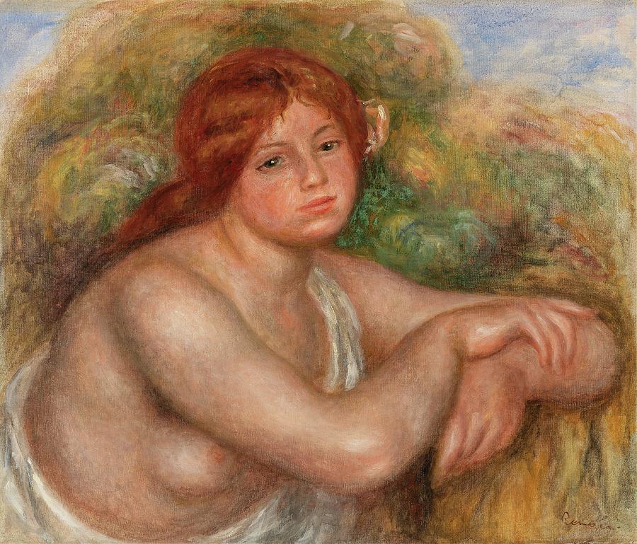 Nude Study, Bust Of A Woman Painting by Pierre-auguste Renoir