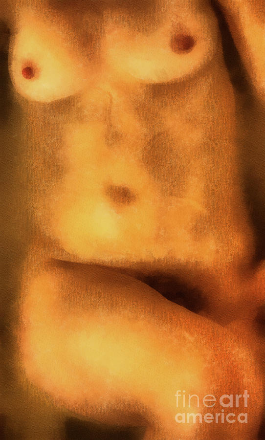 Nude - torso of a naked woman #1 Digital Art by Michal Boubin