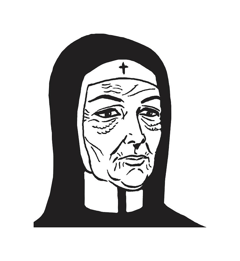 Nun Drawing by CSA Images - Fine Art America