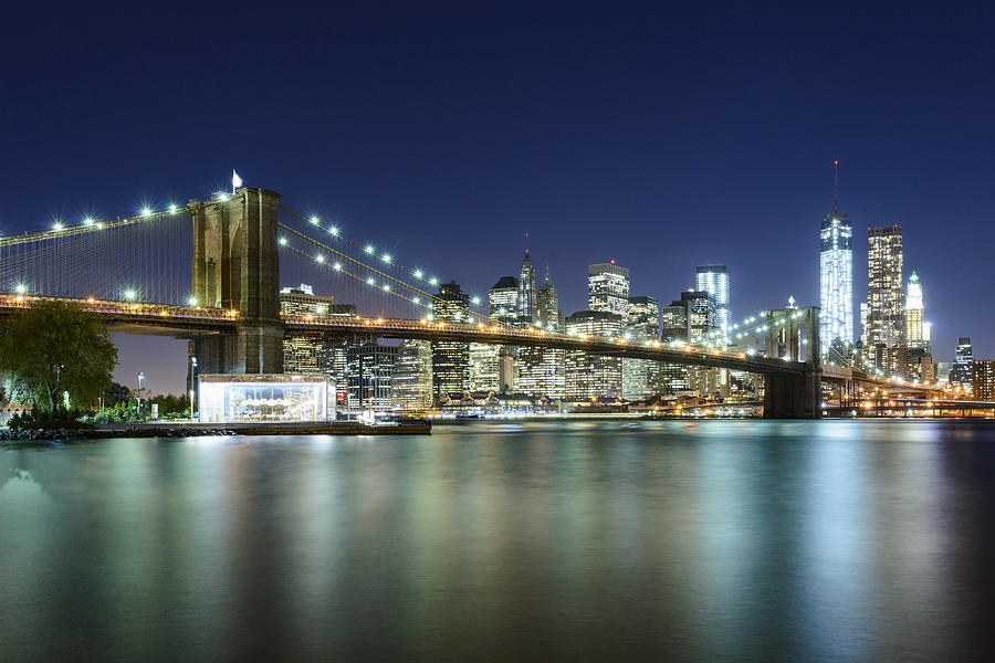 Nyc Skyline & Brooklyn Bridge Digital Art by Claudio Cassaro - Fine Art ...