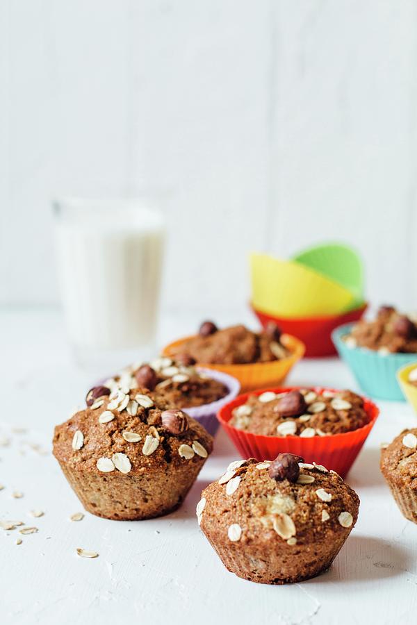 Oat Muffins With Hazelnuts And Banana #1 Photograph by Kate Prihodko