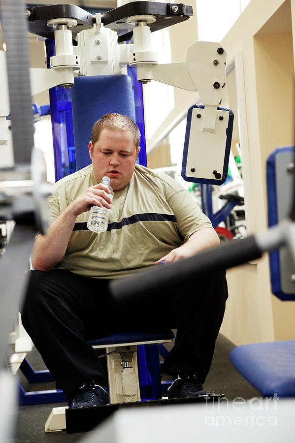 Obese Man Exercising #1 Photograph by Michael Donne/science Photo Library
