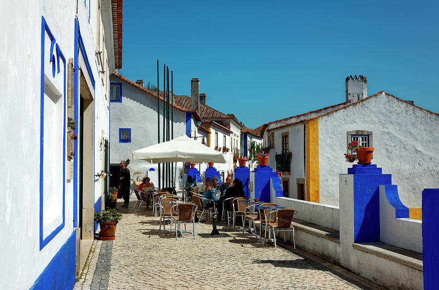 Obidos Street Scene #1 Photograph by Sally Weigand
