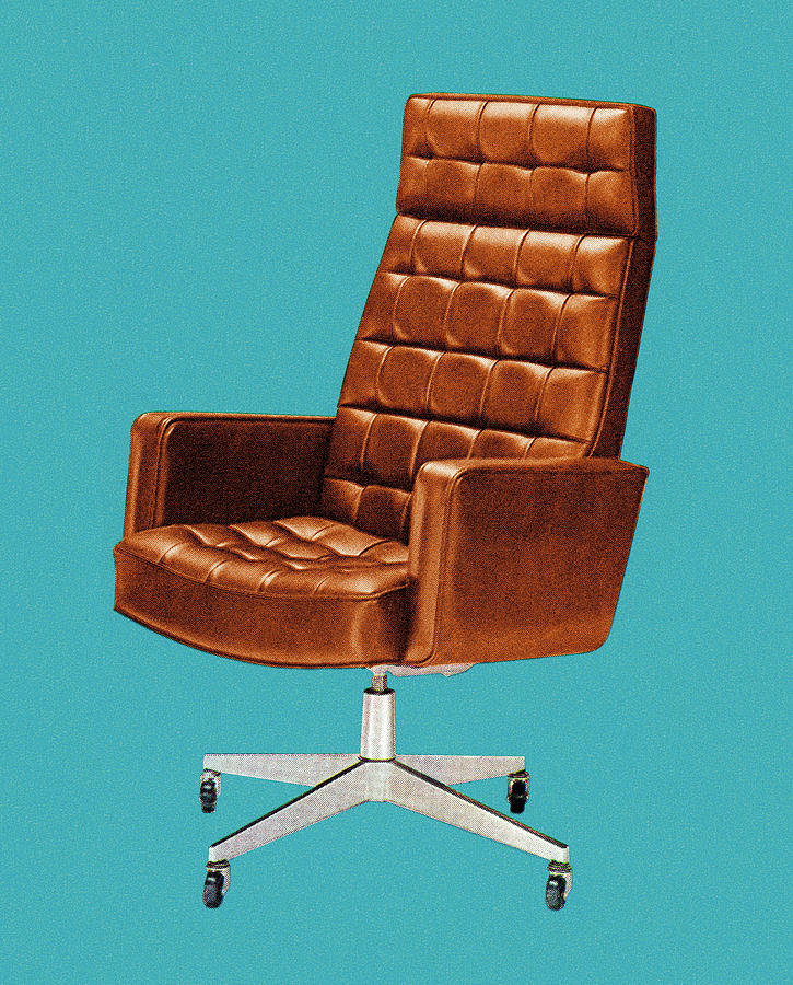 Vintage Drawing - Office Chair #1 by CSA Images