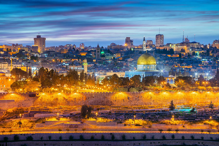 Sunset Photograph - Old Town Of Jerusalem. Cityscape Image #1 by Rudi1976