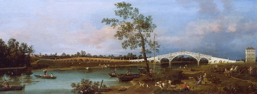 Canaletto Painting - Old Walton Bridge #1 by Canaletto