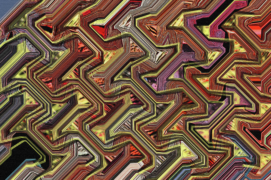 Old Wood Stairs Abstract #1 Digital Art by Tom Janca
