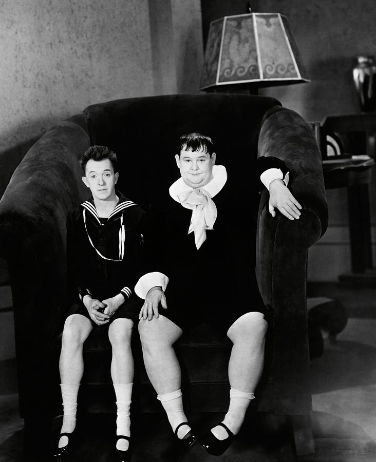 OLIVER HARDY and STAN LAUREL in BRATS -1930-. #1 Photograph by Album