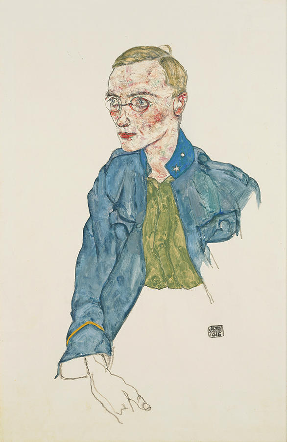 Egon Schiele Painting - One-Year Volunteer Lance-Corporal #1 by Egon Schiele