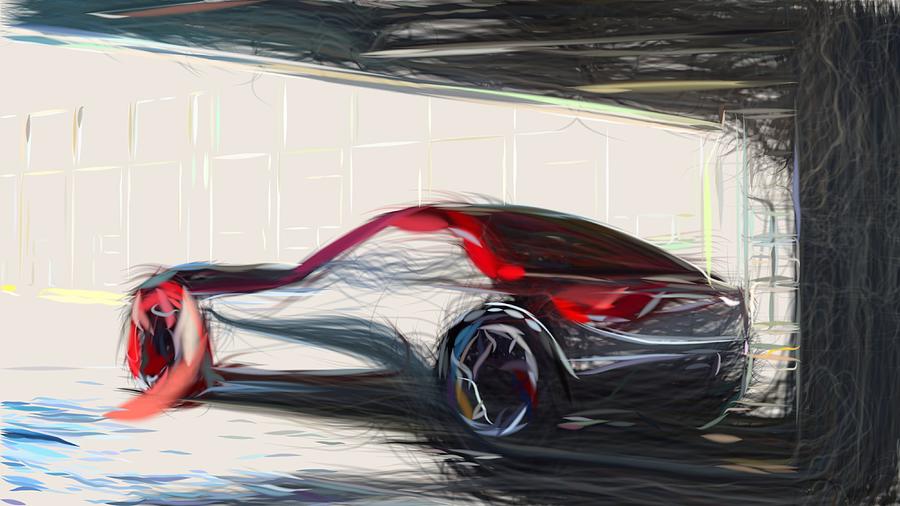 Opel GT Draw #2 Digital Art by CarsToon Concept