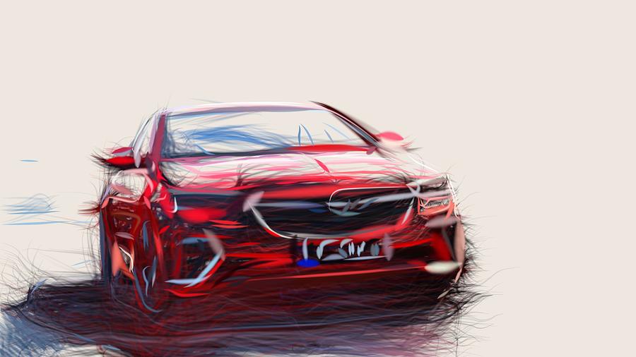 Opel Insignia GSi Drawing #2 Digital Art by CarsToon Concept
