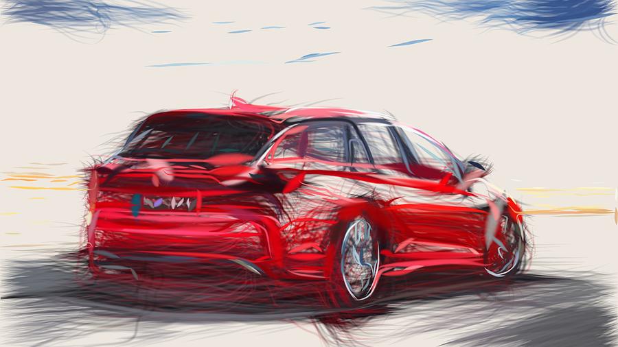 Opel Insignia GSi Sports Tourer Drawing #2 Digital Art by CarsToon Concept
