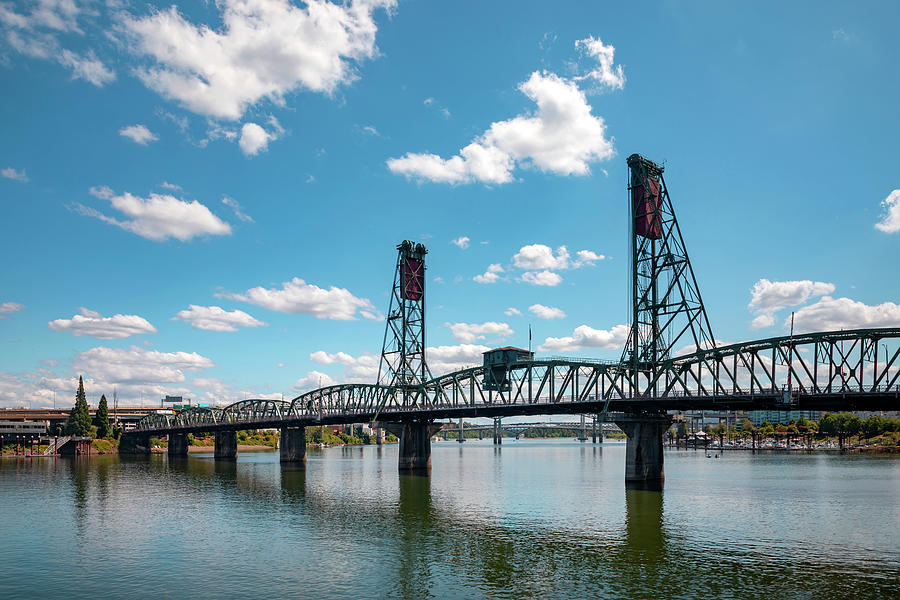 Architecture Digital Art - Oregon, Portland, Hawthorne Bridge. #1 by Maria Consorti