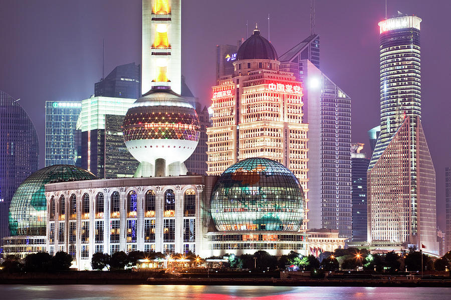 Oriental Pearl Tower In Shanghai #1 Digital Art by Luigi Vaccarella
