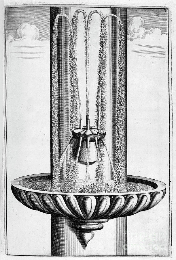 Ornamental Fountain Design, 1664 #1 Drawing by Print Collector