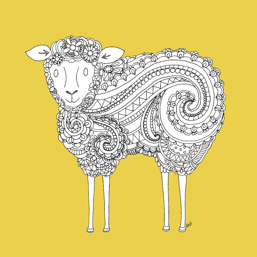 Sheep Painting - Ornate Farm Iv #1 by Andi Metz