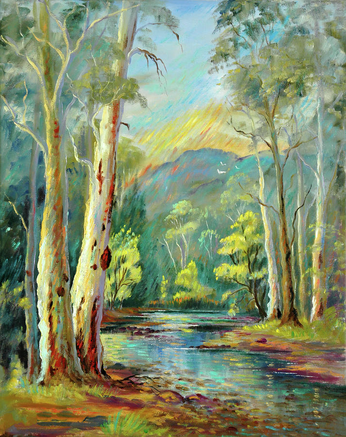 Ovens River Near Bright #1 Painting by Glen Johnson