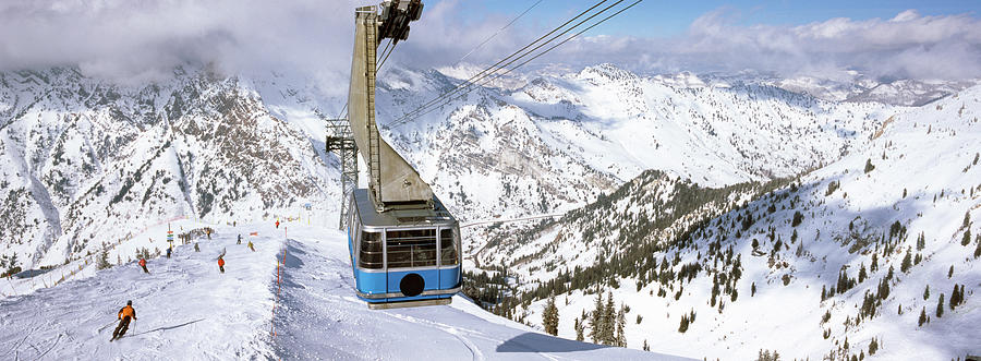 Overhead Cable Car In A Ski Resort #1 Photograph by Panoramic Images