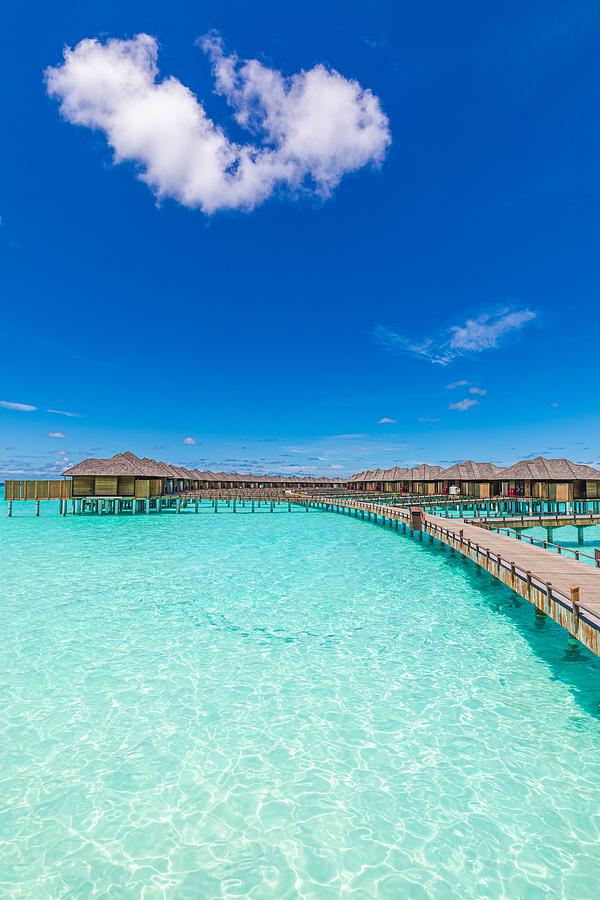 Summer Photograph - Overwater Bungalow In The Indian Ocean #1 by Levente Bodo