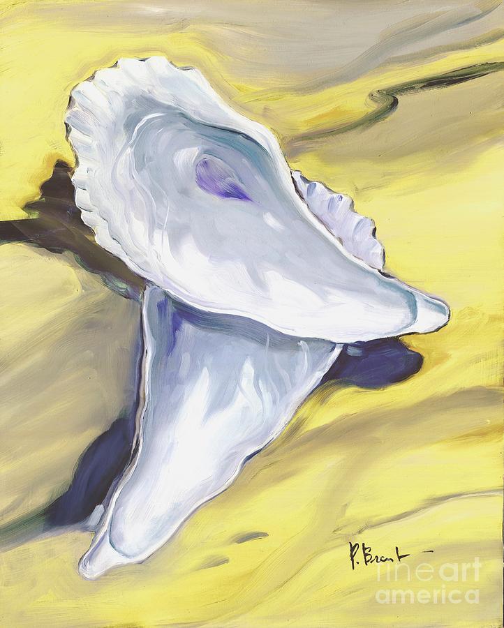 Oysters Close Up - On the Sand #1 Painting by Paul Brent