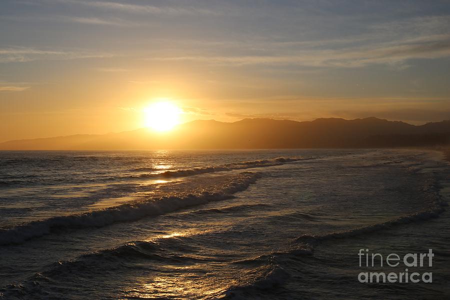 Pacific Sunset , Santa Monica, California #1 Photograph by John Shiron