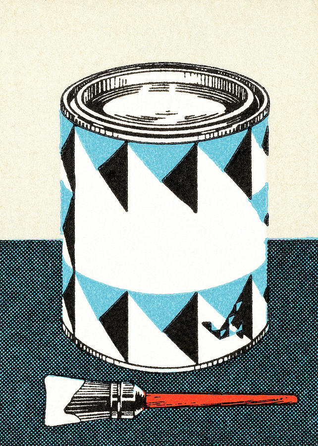 Vintage Drawing - Paint can #1 by CSA Images
