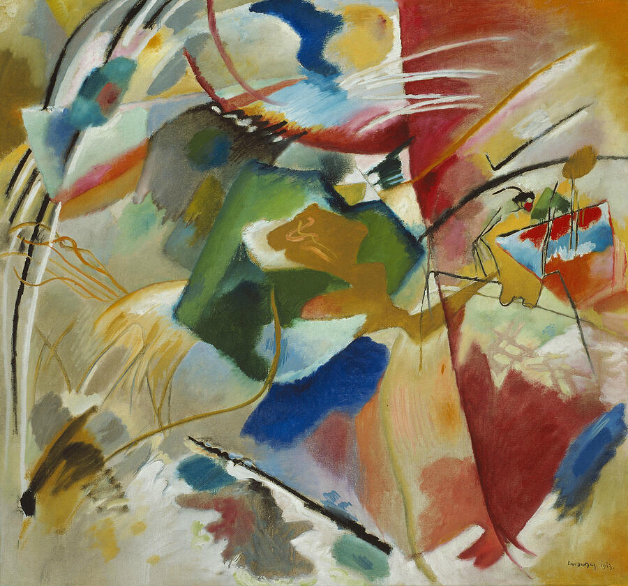 Painting with Green Center, from 1913 Painting by Wassily Kandinsky