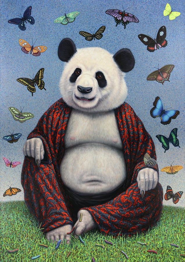 Buddha Mixed Media - Panda Buddha #1 by James W. Johnson