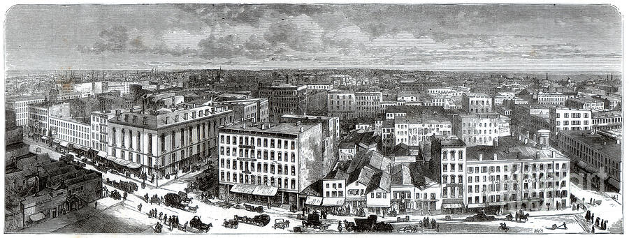 Panorama Of Chicago From The Top #1 Drawing by Print Collector