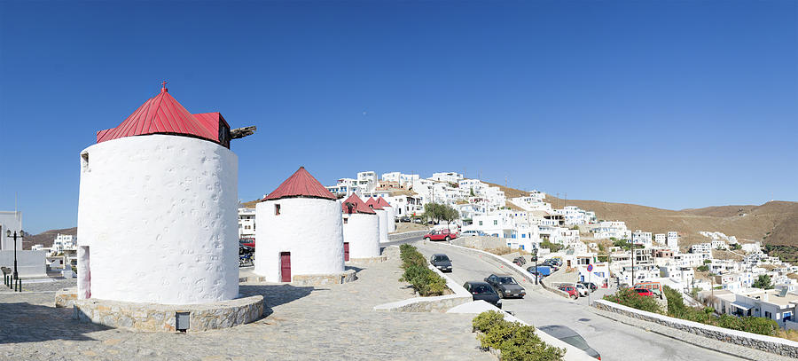 Panorama Of Greek Island Hilltop Chora #1 Photograph by Abzee