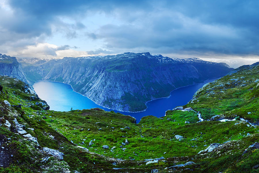 Nature Photograph - Panorama Of Ringedalsvatnet Lake #1 by Ivan Kmit