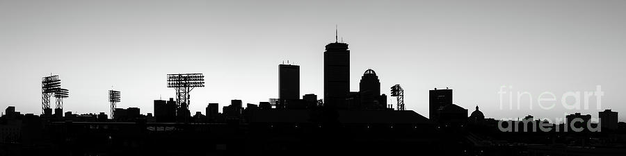 Panoramic Boston Skyline High Resolution Black and White Photo #1 Photograph by Paul Velgos