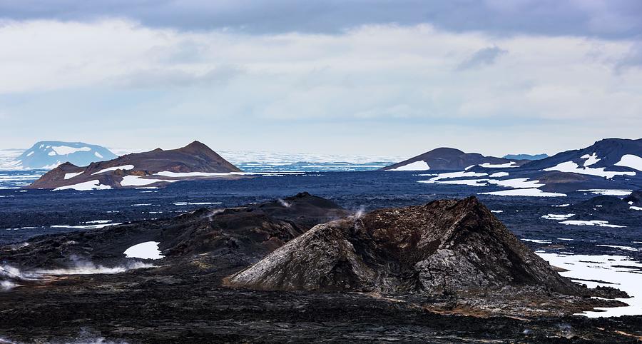 Nature Photograph - Panoramical View Of Reeky Lavas Field #1 by Ivan Kmit
