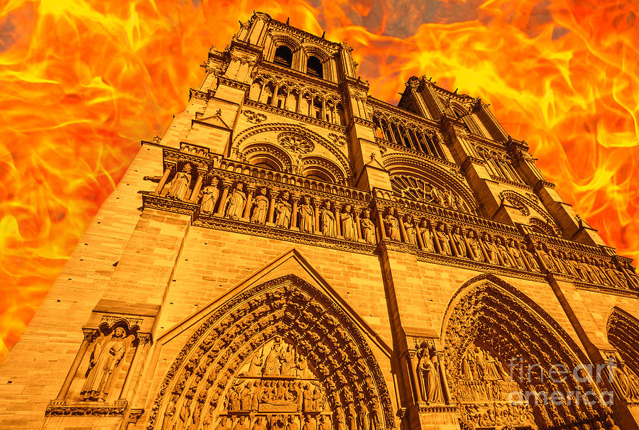 Paris Notre Dame on fire #1 Photograph by Benny Marty