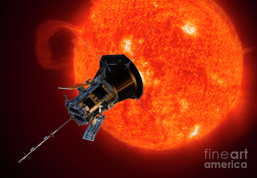 Device Photograph - Parker Solar Probe Approaching The Sun #1 by Nasa/johns Hopkins Apl/science Photo Library
